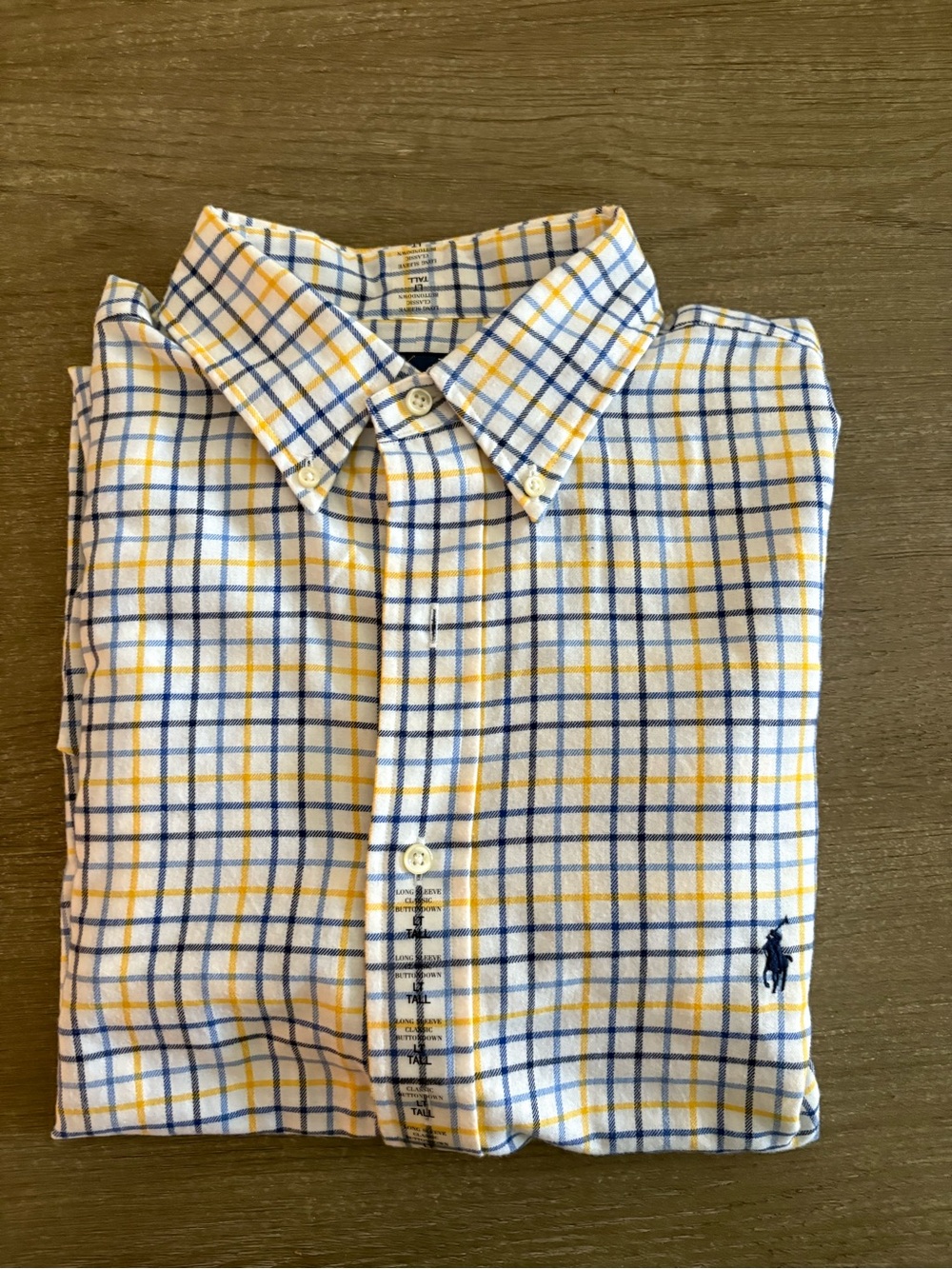 Polo by Ralph Lauren White Shirt with Yellow & Blue Plaid
